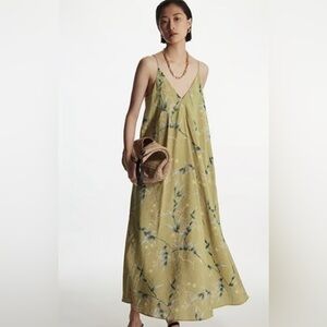 COS Sage Green Floral Maxi Dress